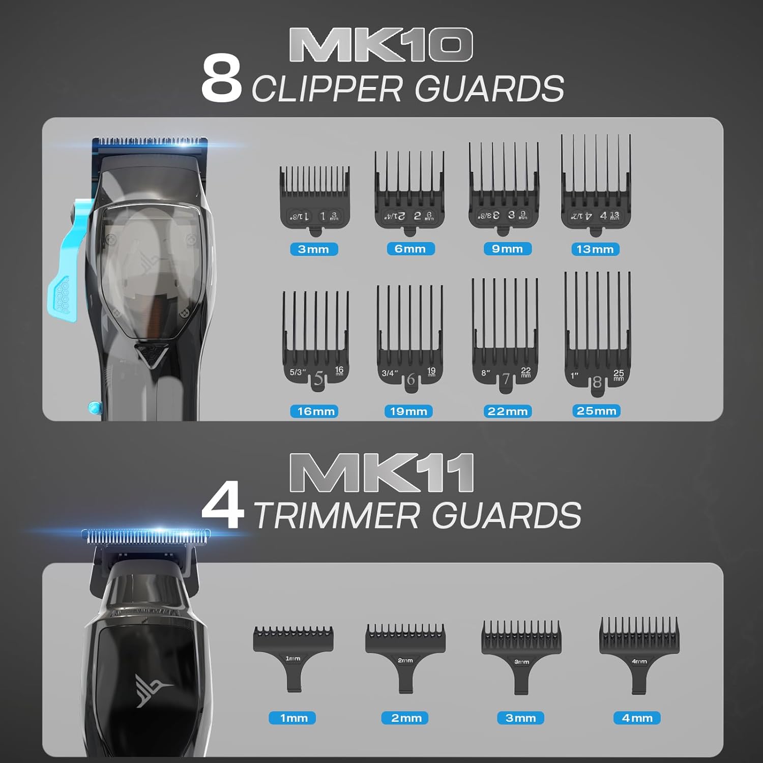 MK10 + MK11 Pro Series Professional Hair Clipper + T-Blade Trimmer Kit