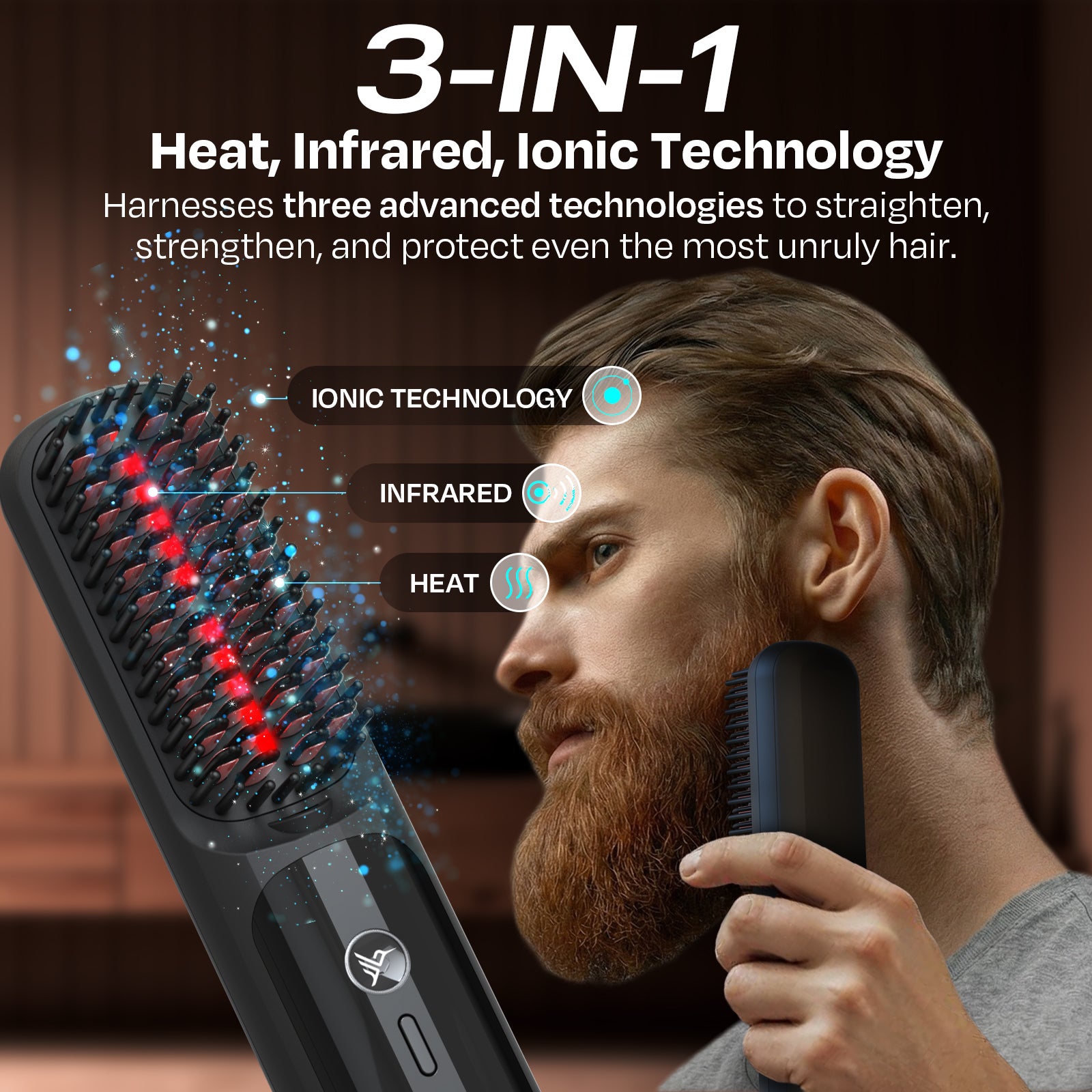 MK18 BeardBoss Cordless Beard Straightener – Hummingbird