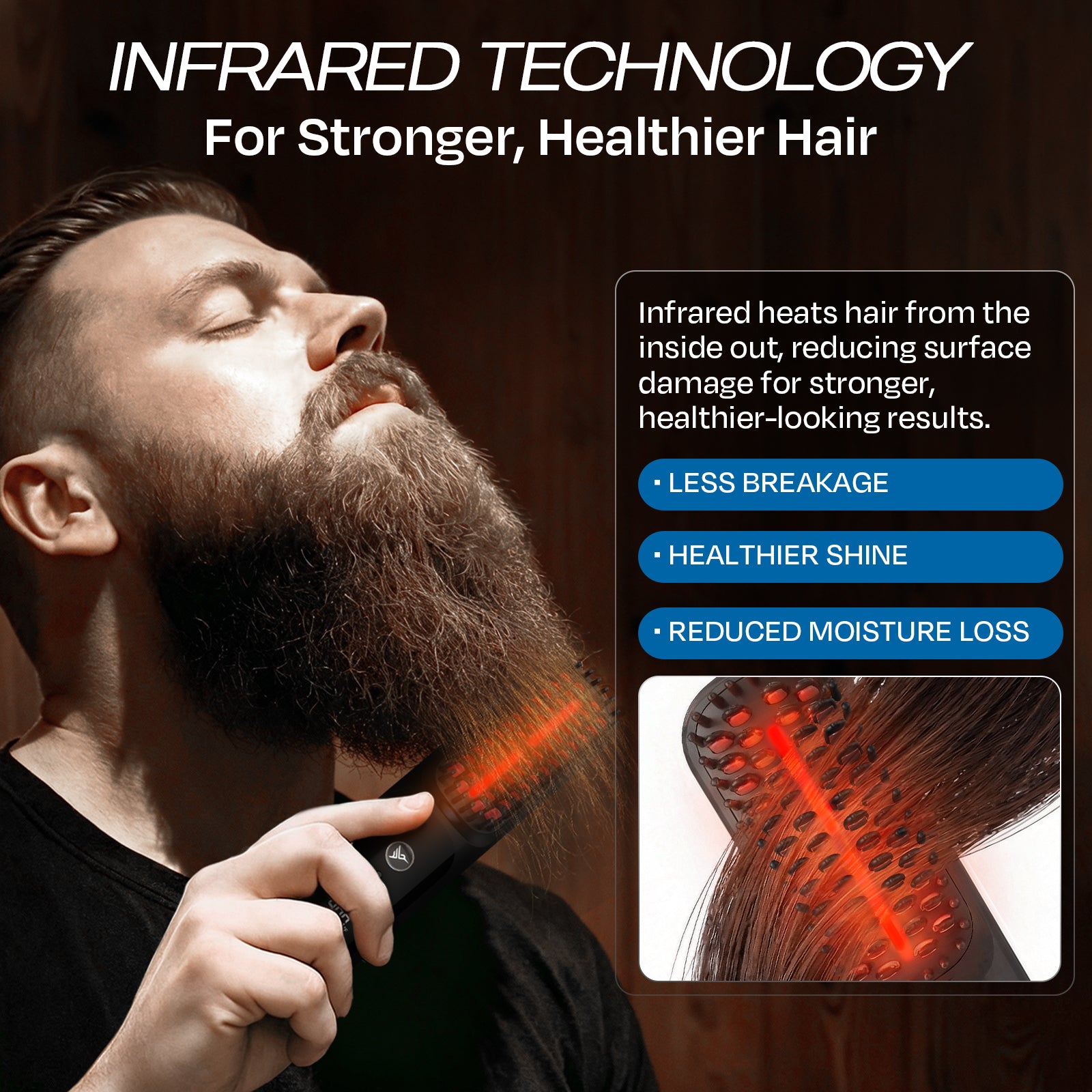 ばんちゃん 極暖伸縮RED起毛 5ｘ3ｍｍBZセミドライオーダー料込 MK18 BeardBoss Cordless Beard Straightener – Hummingbird